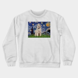 Italian Spinone in Adapted Starry Night (by Van Gogh) Crewneck Sweatshirt